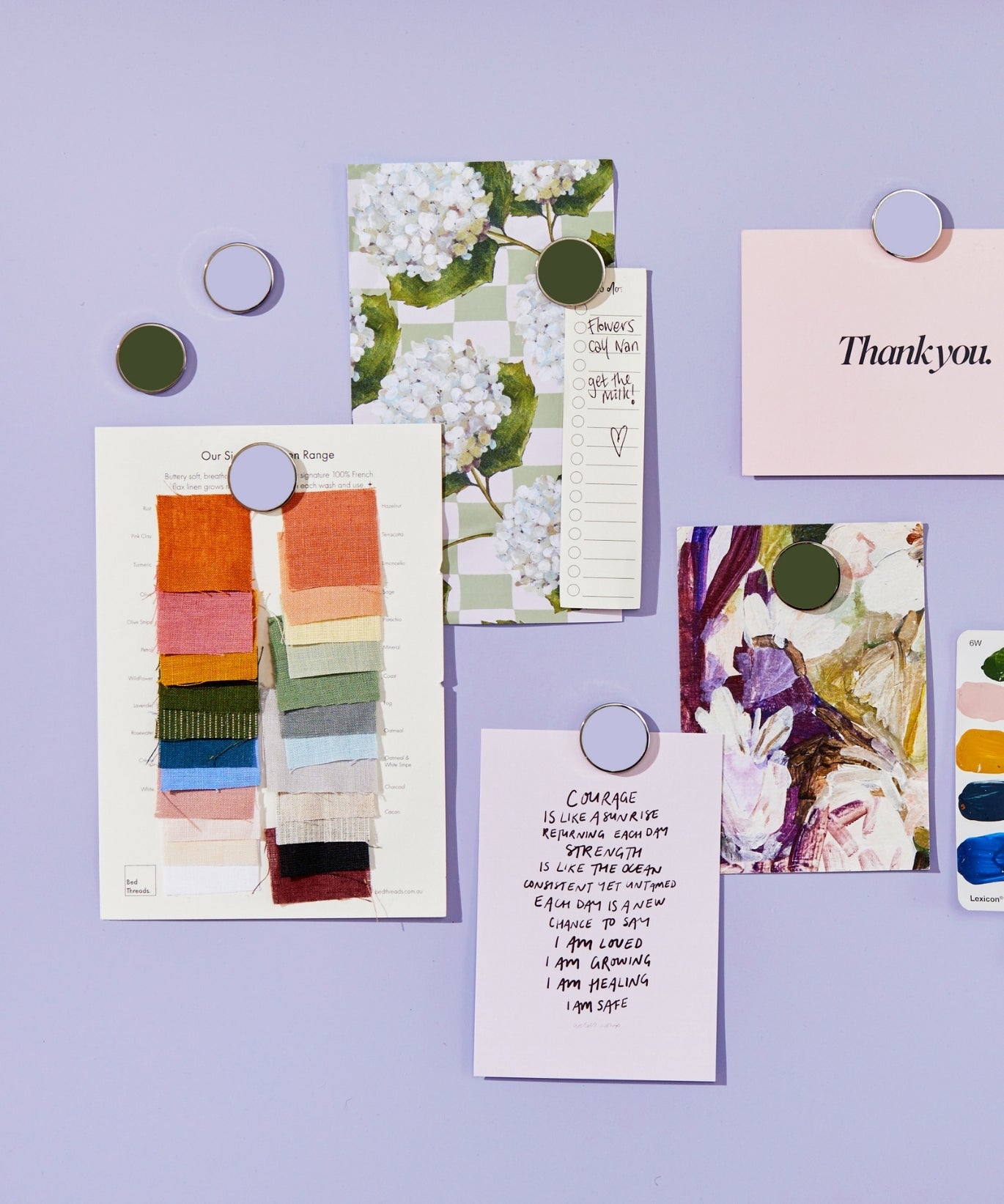 Die Buttons in Flieder