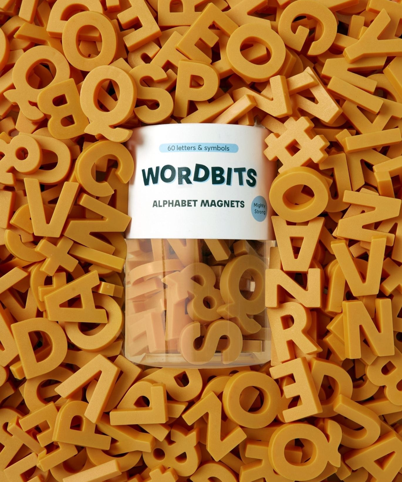 Alphabet-Magnete in Mustard von Wordbits