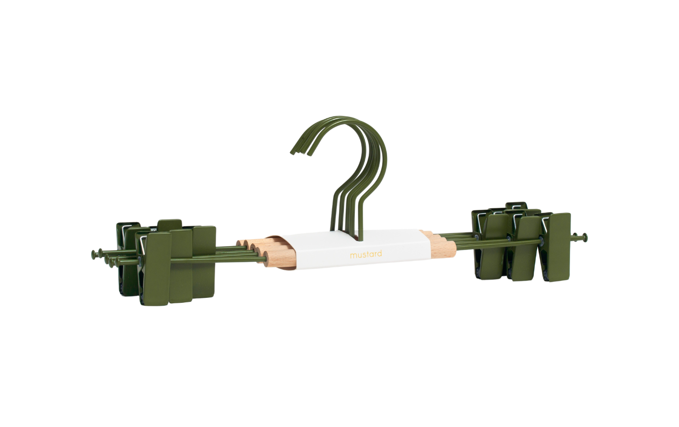 Perchas de clip para adultos en color oliva