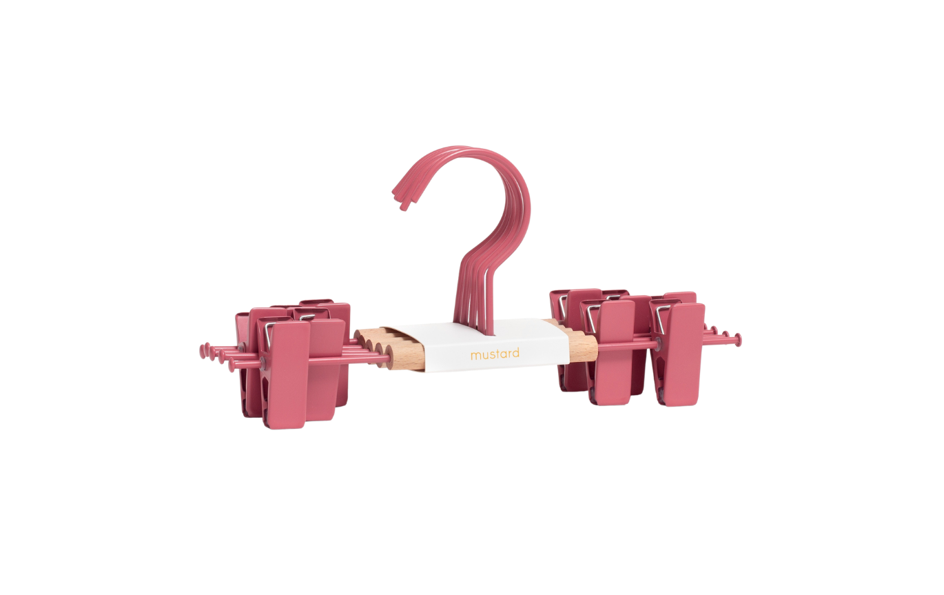 Perchas de clip para niños en color baya