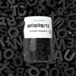Imanes alfabéticos en negro de Wordbits