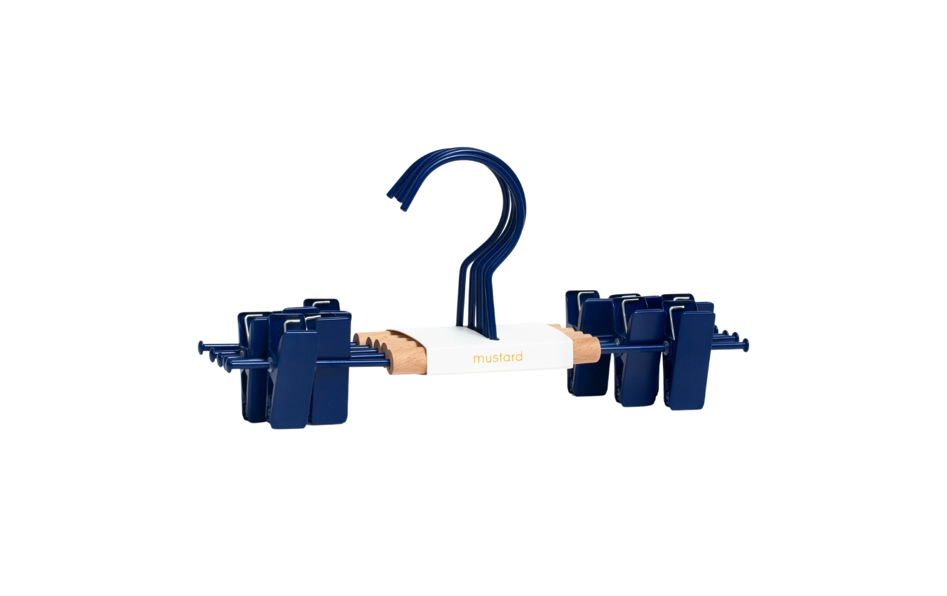Appendiabiti a clip per bambini in blu scuro